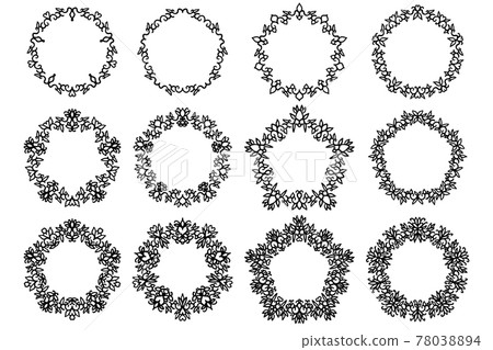 Vector Set Black Romantic Elegant Floral Frames 78038894