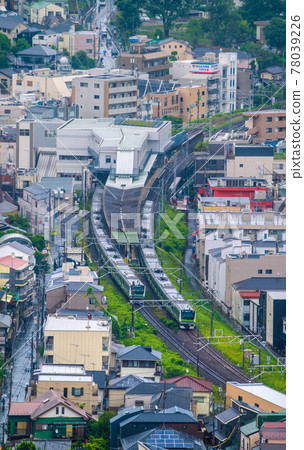 View of Japan's Yokohama cityscape, such as Kikuna Station and JR Yokohama Line trains View of Japan's Yokohama cityscape, such as Kikuna Station and JR Yokohama Line trains 78039226