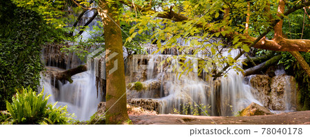 Spring view, Krushuna waterfalls banner, Bulgaria 78040178