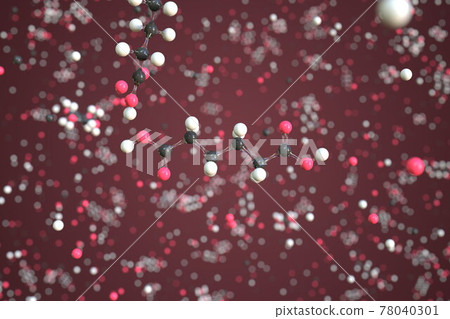 Adipic acid molecule. Conceptual molecular model. Chemical 3d rendering 78040301