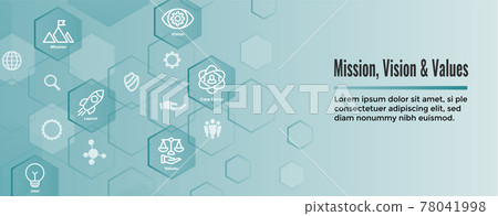 Mission Vision Values Icon Set and Web Header... - Stock Illustration ...
