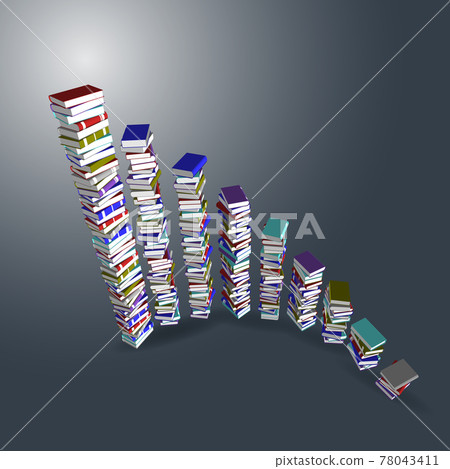 Colorful books tower and stair Colorful books tower and stair 78043411