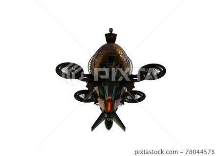 Foreign technologies from the first world Atlantis. An airplane isolated on the white background up 3D rendering, 3D illustration. Foreign technologies from the first world Atlantis. An airplane isolated on the white background up 3D rendering, 3D illustration. 78044578