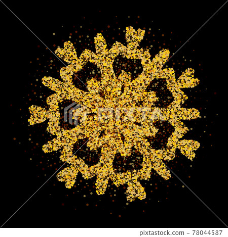 Sparkling golden snowflake with glitter texture... - Stock Illustration ...