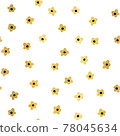 Gold foil ditsy flowers seamless vector background white. Floral repeating pattern small flowers 78045634