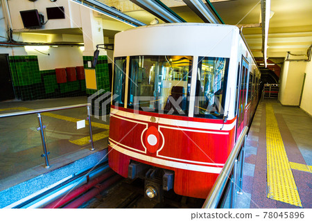 Tunnel funicular train in Istanbul 78045896