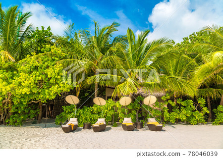 Wooden sunbed in the Maldives Wooden sunbed in the Maldives 78046039