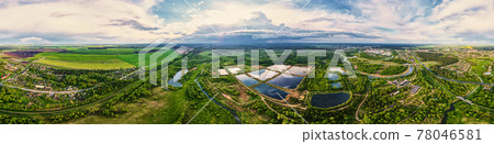 Spherical panorama of nature landscape. Little planet panorana Spherical panorama of nature landscape. Little planet panorana 78046581
