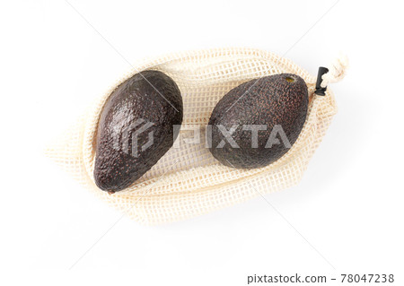 Eco friendly natural textile bag with avocado. 78047238