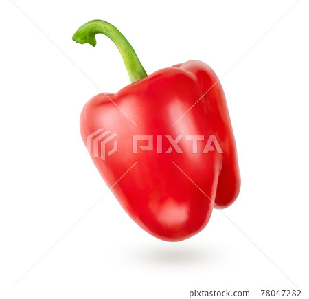Sweet bell red pepper isolated on white background with clipping path. Sweet bell red pepper isolated on white background with clipping path. 78047282