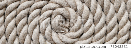 Navy rope folded in circle top view Navy rope folded in circle top view 78048281