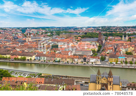 Panoramic aerial view of Wurzburg Panoramic aerial view of Wurzburg 78048578