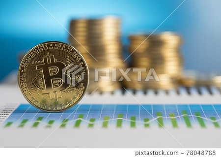 Virtual cryptocurrency concept, Bitcoin gold coin Virtual cryptocurrency concept, Bitcoin gold coin 78048788