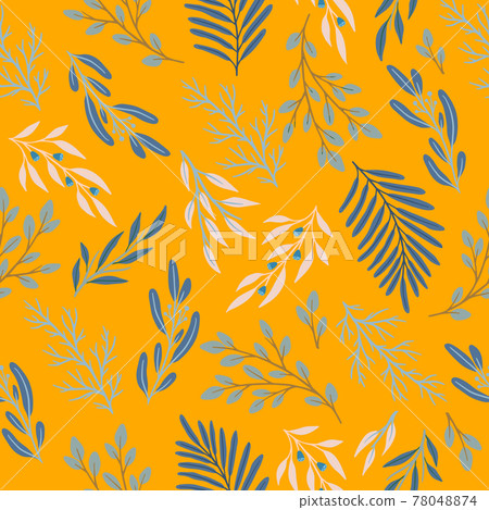 Seamless cute floral vector pattern with plant and flowers. Flower background. Seamless cute floral vector pattern with plant and flowers. Flower background. 78048874