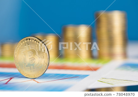 Virtual cryptocurrency concept, Bitcoin gold coin Virtual cryptocurrency concept, Bitcoin gold coin 78048970