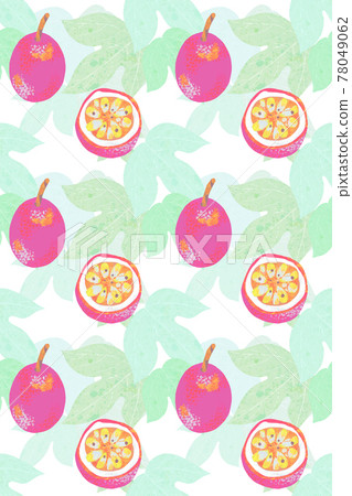Rustic hand-drawn illustration of passion fruit 78049062