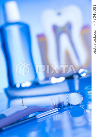 Set of metal medical equipment tools for teeth dental Set of metal medical equipment tools for teeth dental 78049081