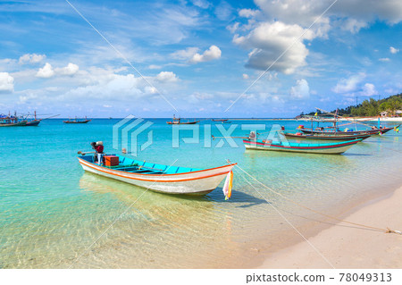 Fisherman boat on Phangan Island Fisherman boat on Phangan Island 78049313