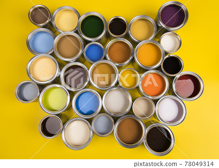 Background from multi color cans of paint Background from multi color cans of paint 78049314