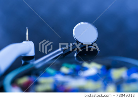 Set of metal medical equipment tools for teeth dental Set of metal medical equipment tools for teeth dental 78049318