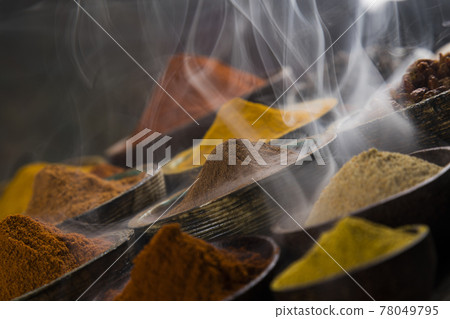 Wooden bowl spice and smoke Wooden bowl spice and smoke 78049795