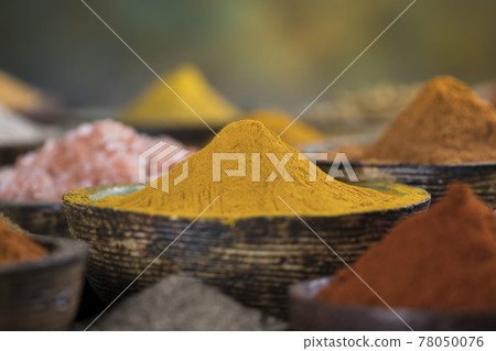 Aromatic spices on wooden background Aromatic spices on wooden background 78050076