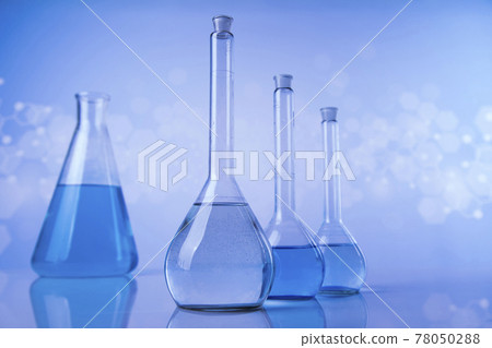 Glassware, Laboratory beakers,Science experiment Glassware, Laboratory beakers,Science experiment 78050288