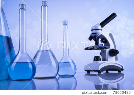 Glassware, Laboratory beakers,Science experiment Glassware, Laboratory beakers,Science experiment 78050423