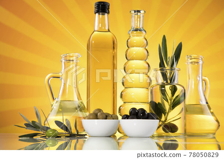 Healthy oil from rapeseed oil. Cooking oils in bottle Healthy oil from rapeseed oil. Cooking oils in bottle 78050829