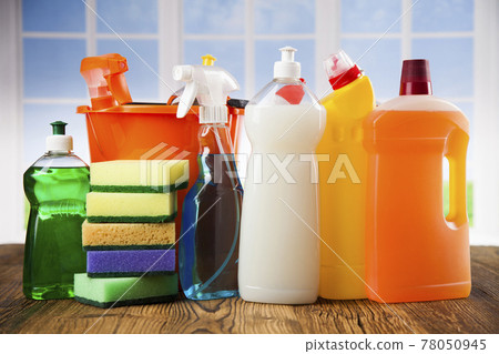 Group of assorted cleaning and window background 78050945