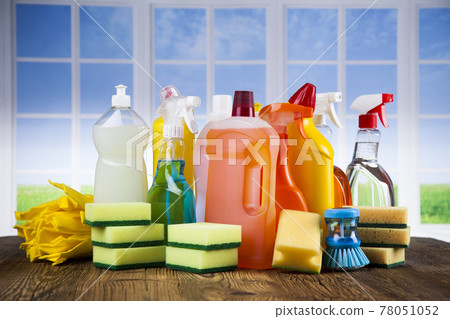 Assorted cleaning products, equipment background 78051052