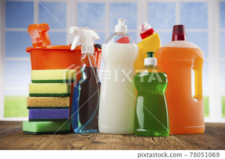 Assorted cleaning products, equipment background Assorted cleaning products, equipment background 78051069