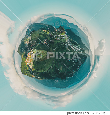 Aerial view of camping grounds and tents on Doi Mon Cham mountain in Mae Rim, Chiang Mai province 78051948