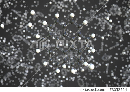 Coronene molecule made with balls, conceptual molecular model. Chemical 3d rendering 78052524