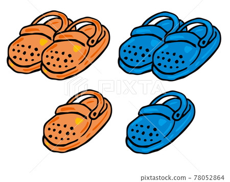 Resin sandals orange and blue 78052864