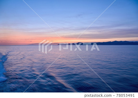 Sunset scene seen on the Tsugaru Strait @ Hokkaido Sunset scene seen on the Tsugaru Strait @ Hokkaido 78053491