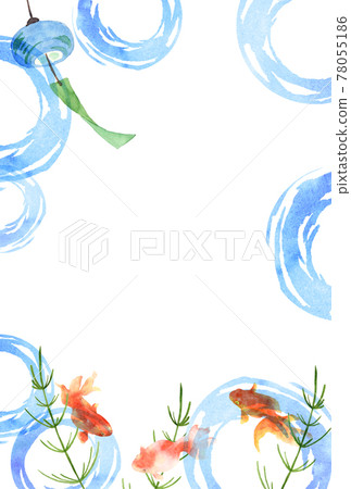 金魚和風鈴水彩明信片尺寸 金魚和風鈴水彩明信片尺寸 78055186
