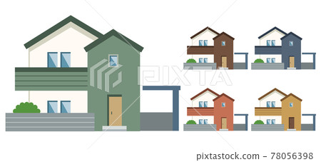 二層獨棟住宅插畫素材 78056398