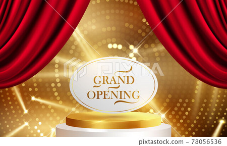 Red curtain background. Grand opening event... - Stock Illustration  [78056536] - PIXTA