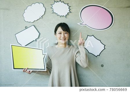 speech balloon, american comic book, female 78056669