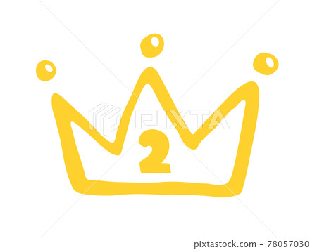 2nd place ranking of cute crown crown crown / handwritten illustration 2nd place ranking of cute crown crown crown / handwritten illustration 78057030