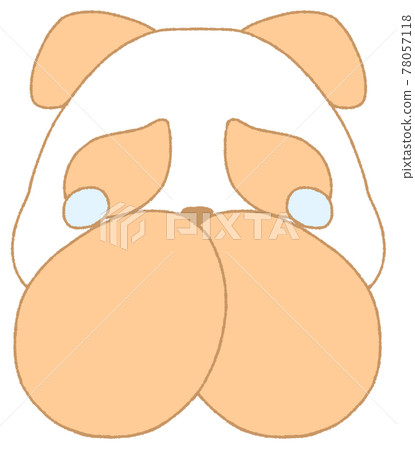 A panda with teary eyes that puts her hand on her mouth (orange) A panda with teary eyes that puts her hand on her mouth (orange) 78057118