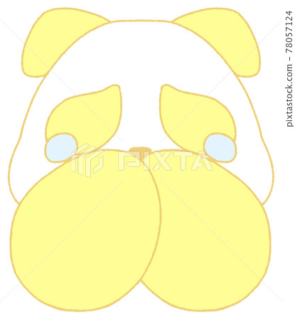 A panda with teary eyes that puts her hand on her mouth (yellow) A panda with teary eyes that puts her hand on her mouth (yellow) 78057124