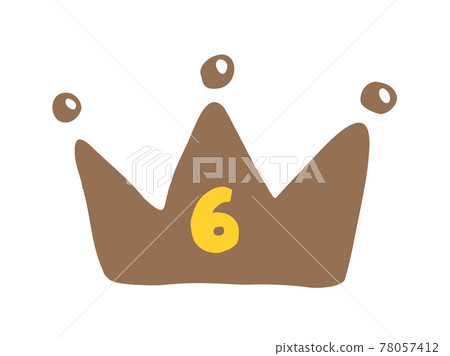 6th place of cute crown ranking crown crown / handwritten illustration 6th place of cute crown ranking crown crown / handwritten illustration 78057412