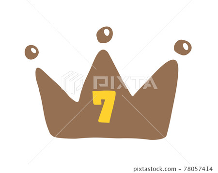 7th place ranking of cute crown crown crown / handwritten illustration 78057414