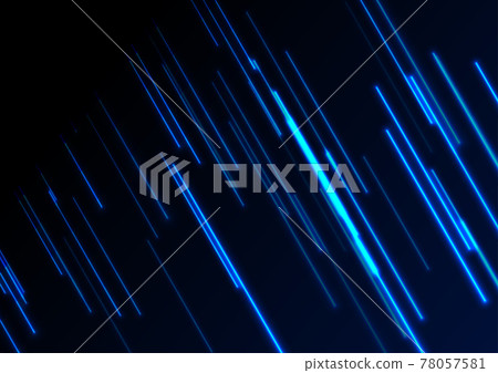 Blue glowing neon lines abstract tech background - Stock Illustration ...