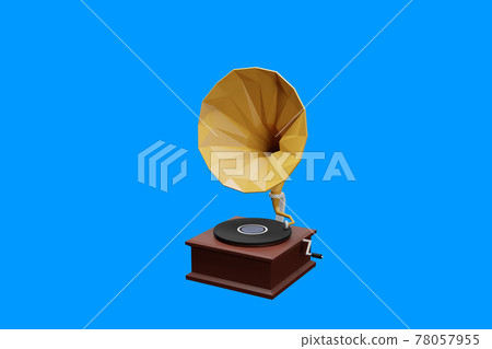 3d rendered cartoon illustration. Old record 3d rendered cartoon illustration. Old record 78057955