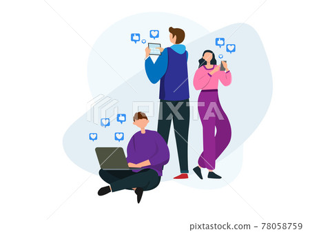 Online Marketing Ideas - Grow your social media followers with successful marketing strategies. Flat style cartoon illustration vector Online Marketing Ideas - Grow your social media followers with successful marketing strategies. Flat style cartoon illustration vector 78058759