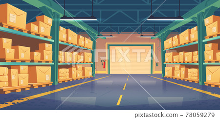 Warehouse interior, logistics, cargo delivery Warehouse interior, logistics, cargo delivery 78059279