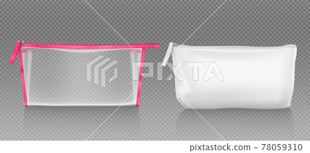 White cosmetic bag with zipper for makeup 78059310